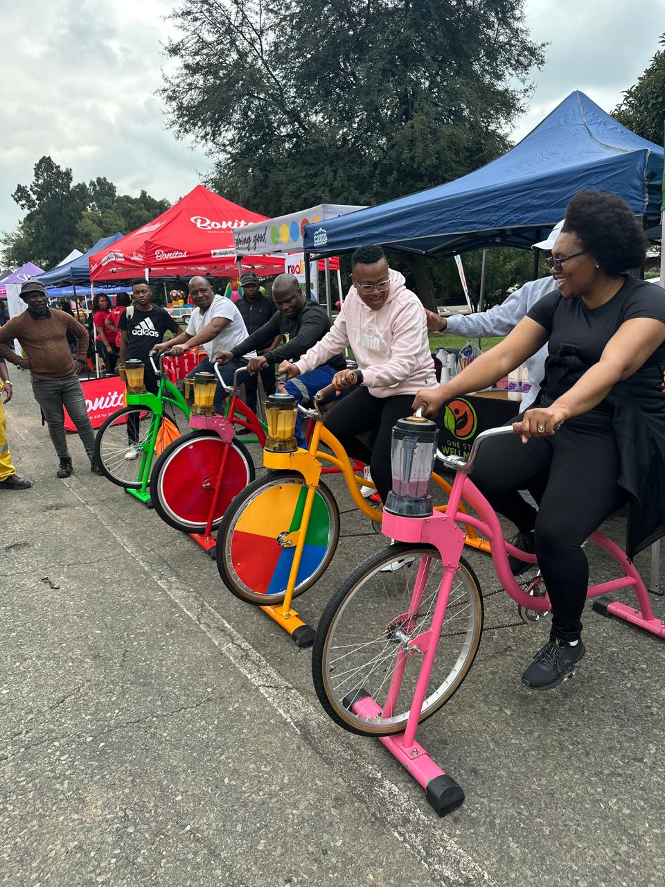 Team building with smoothie bikes