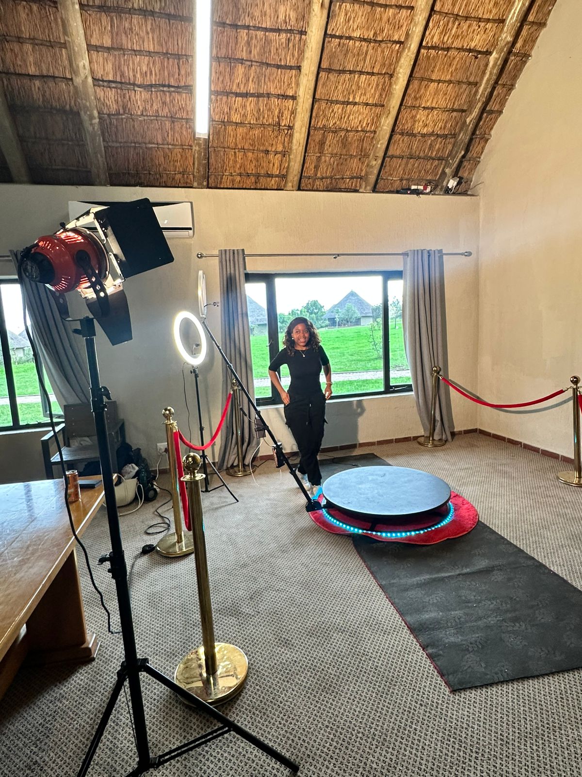 360 photobooth activation at a corporate employee wellness day