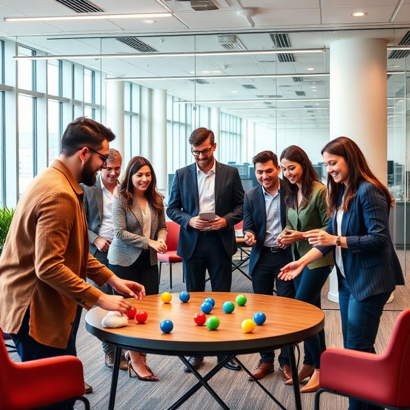 Corporate team participating in an interactive wellness activity at a company wellness day